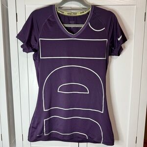 Nike Pro Compression Dri-Fit Purple Training Tee Women’s Large Running Top Shirt